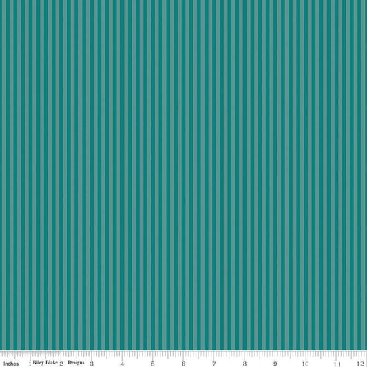 Riley Blake 1/8 Inch Stripes - Teal