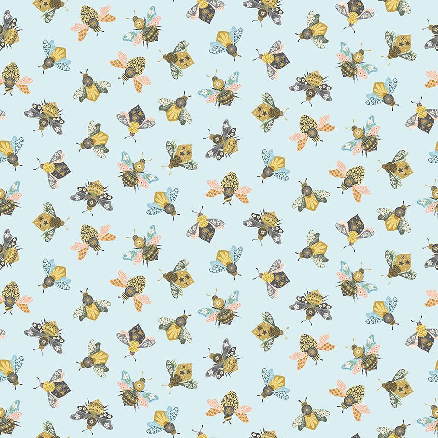Bees - Sky Blue - Dear Stella