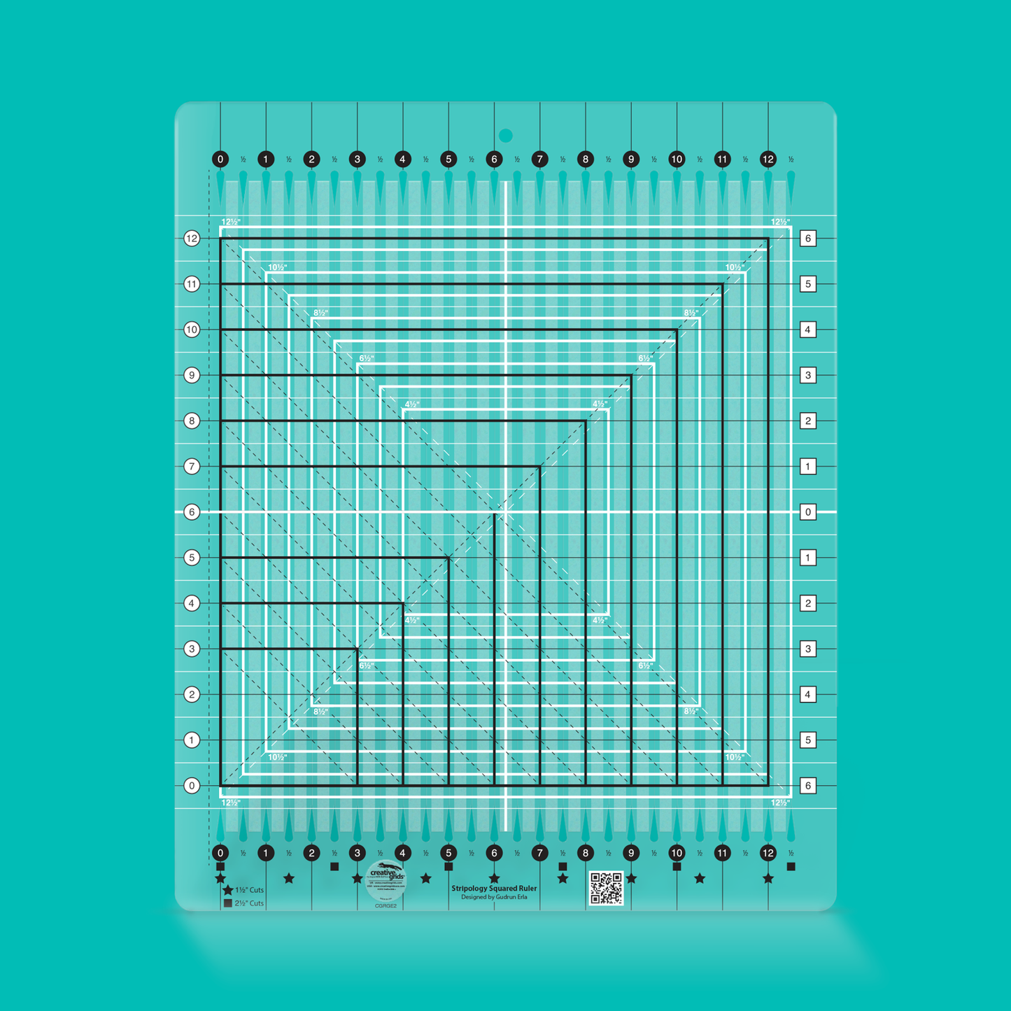 Mini-règle carrée Stripology de Creative Grids