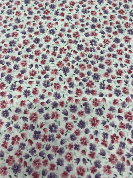 Berry Blossom Toss - Northcott - Pink/Purple on White