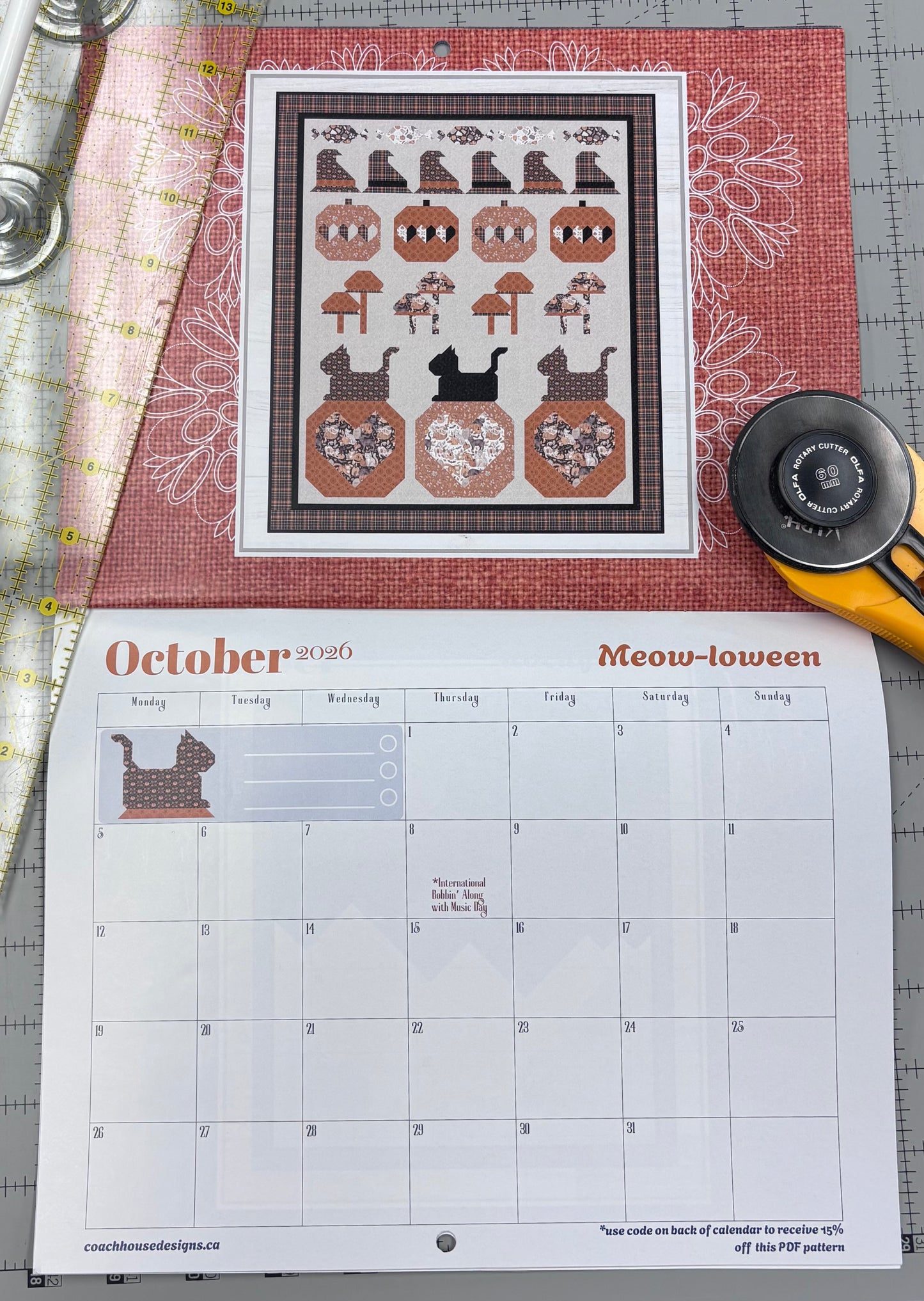 A Year of Quilting Inspiration 2026 Calendar by Coach House Designs
