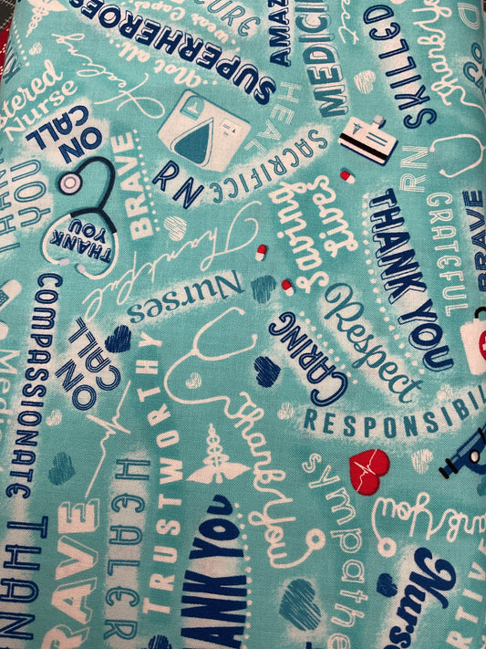 Healthcare Thanks - Aqua - Timeless Treasures