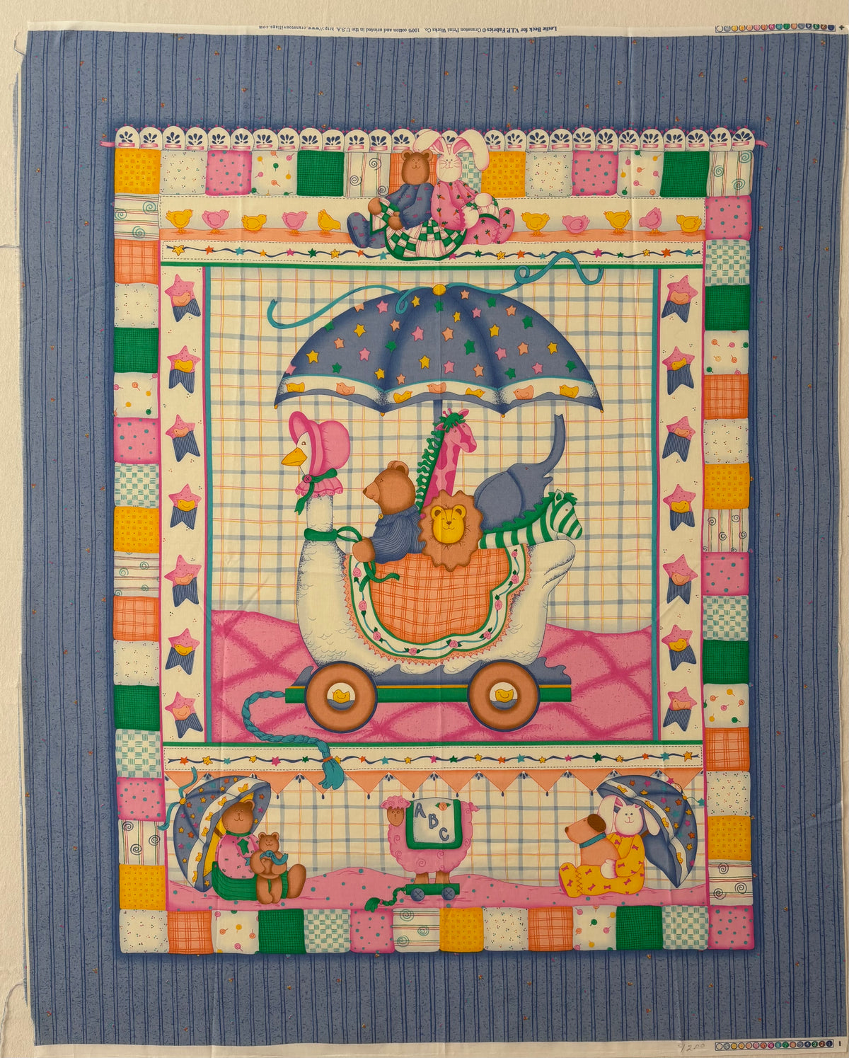 Restash #0122 - Panel - Vintage Nursery Animal Parade