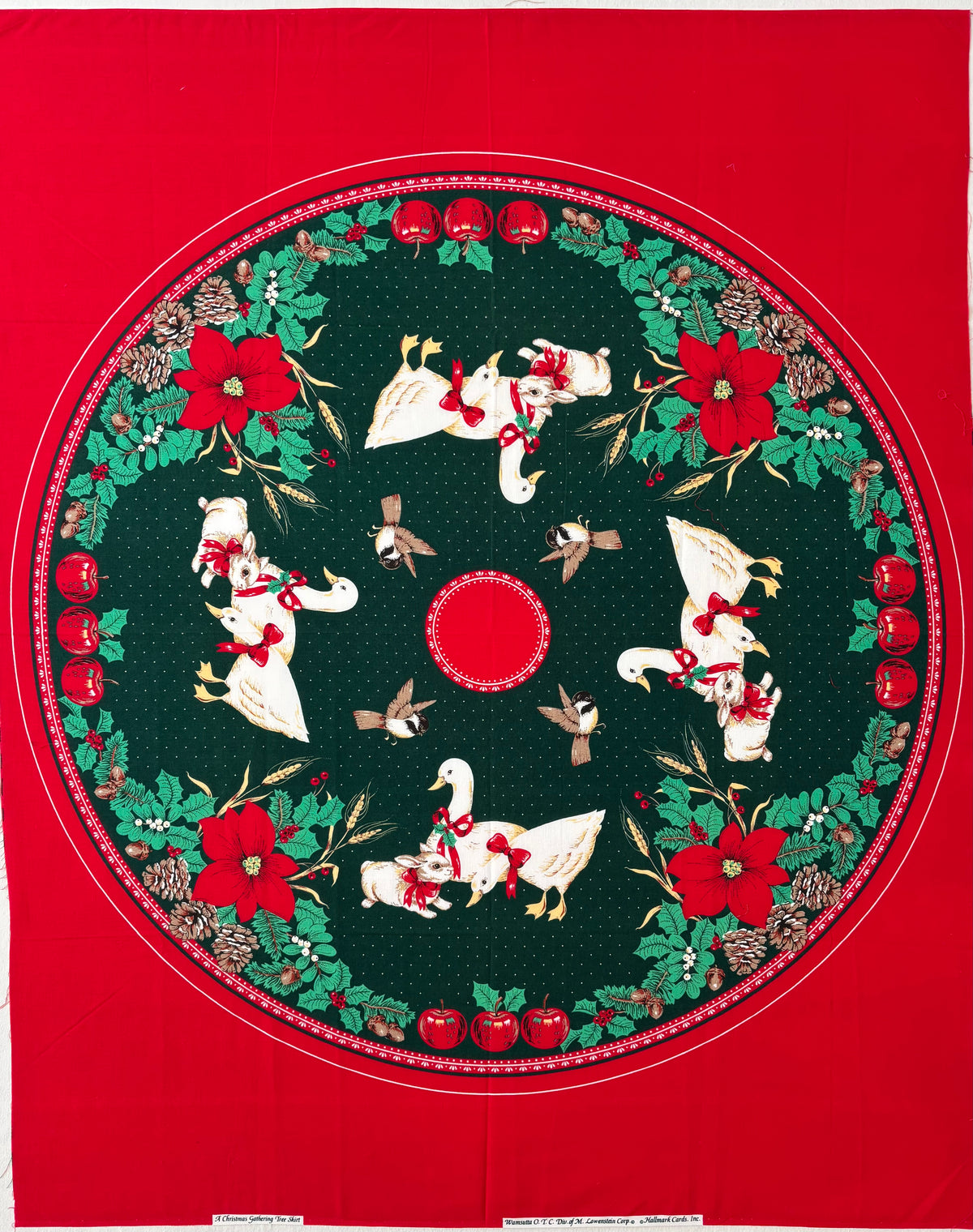 Restash #0125 - Panel - Vintage A Christmas Gathering Tree Skirt