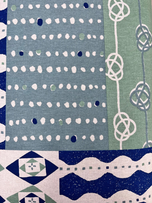 SevenBerry - Handworks - Blue, green, grey on natural