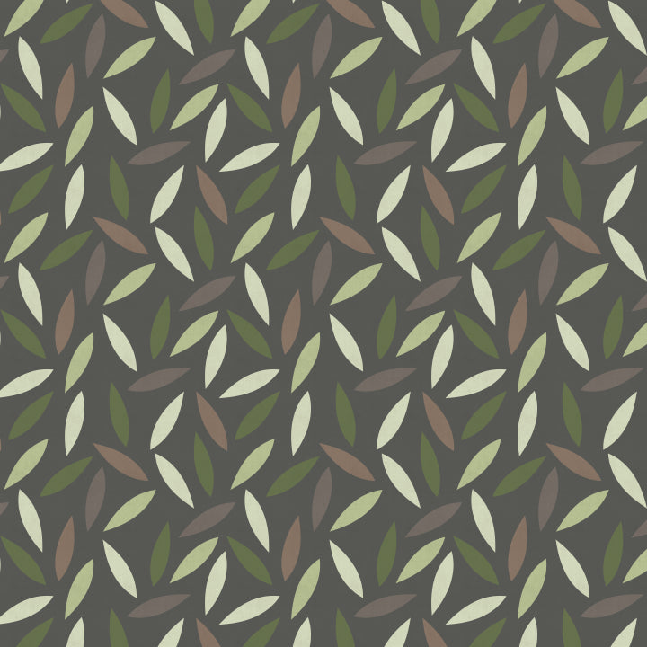 George, Gertrude, Mallory & Maude - Large Leaves Dark - Dandelion Fabric & Co