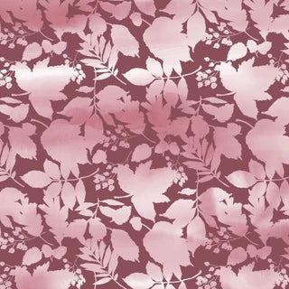 Rustle - Watercolor Leaves - Maroon