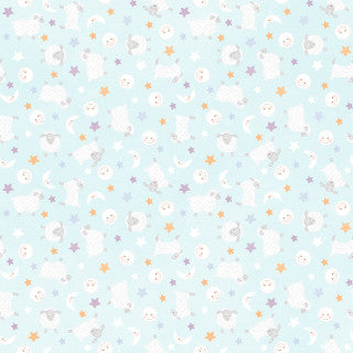 Little Chicks Flannel - Lambies & Moons - Aqua