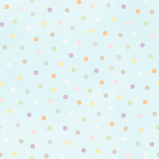 Little Chicks Flannel - Multi Dots - Aqua