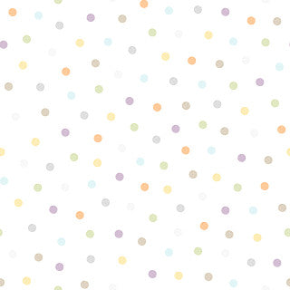 Little Chicks Flannel - Multi Dots - White