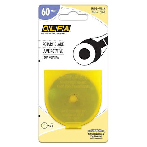 Olfa Rotary Replacement Blades - 60 mm - 5 Pack