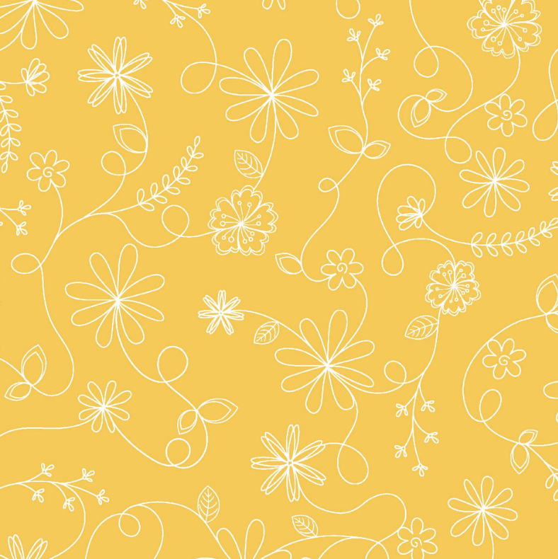 Kimberbell Basics - Swirl Floral - Yellow