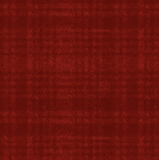 Woolies Flannel - Windowpane - Dark Red