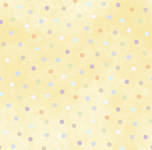 Flanelle Little Chicks - Multi Dots - Jaune