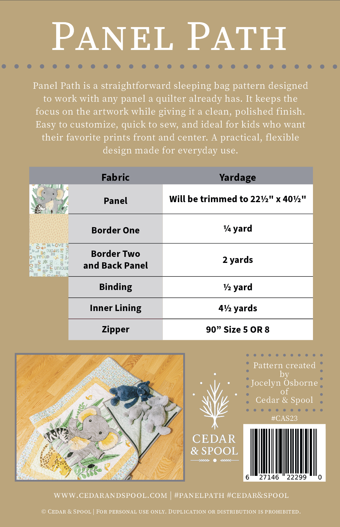 Panel Path Pattern (PDF Download) by Cedar & Spool