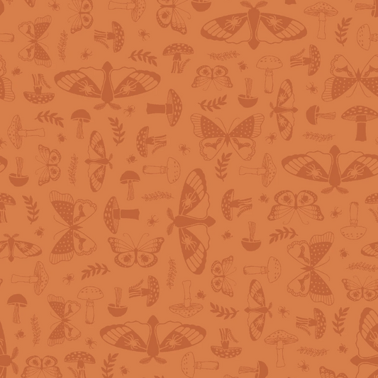 Goth Gardens - Moths and Mushrooms - Orange