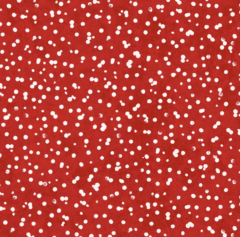 Winter Wreaths - Scattered Snow - Red
