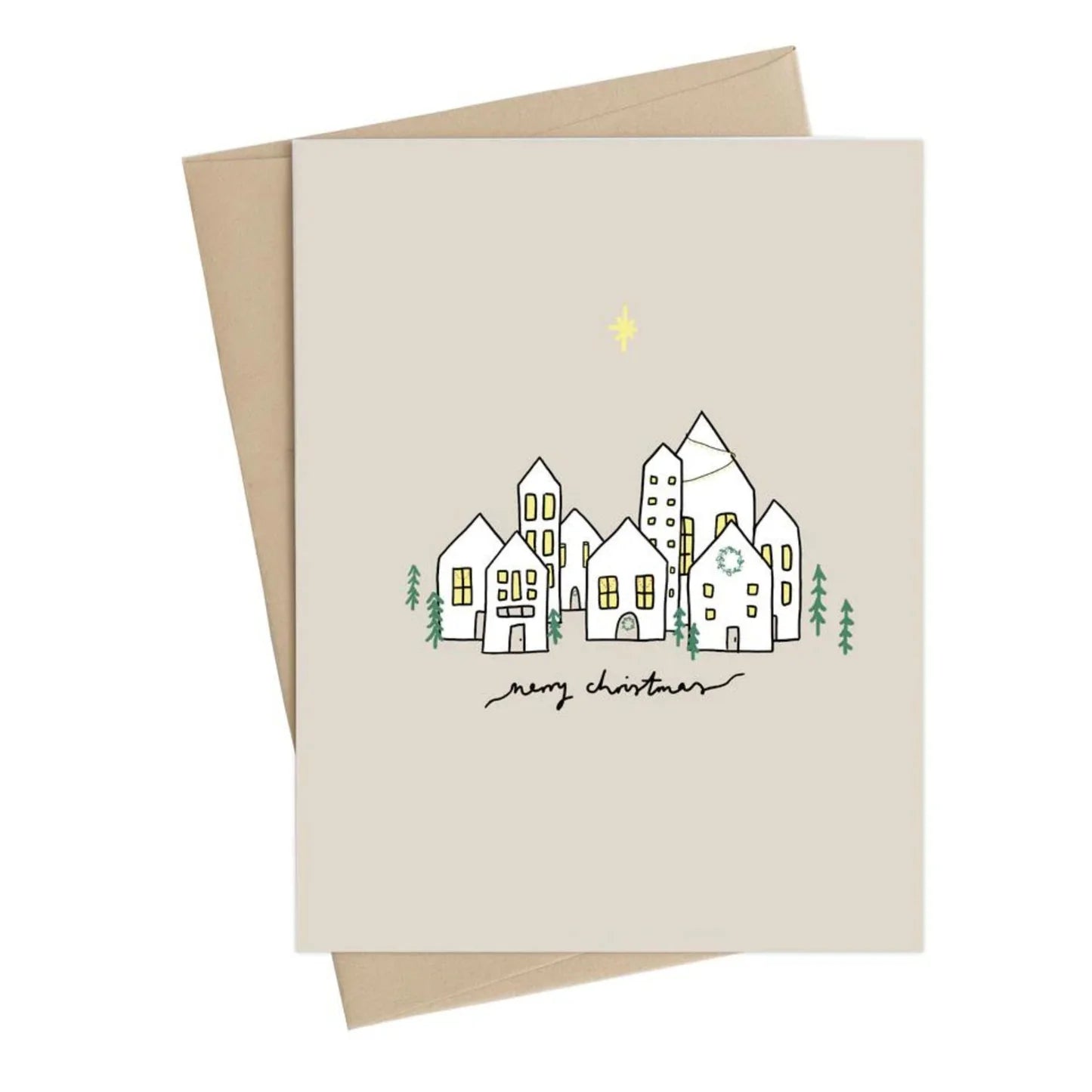 Minimalist Christmas Houses Card