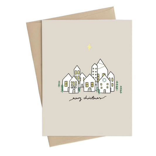 Minimalist Christmas Houses Card