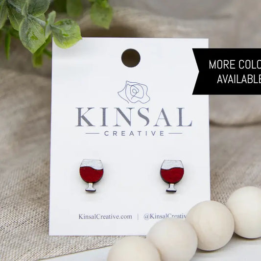 Kinsal Creative Earrings - Wine Glasses