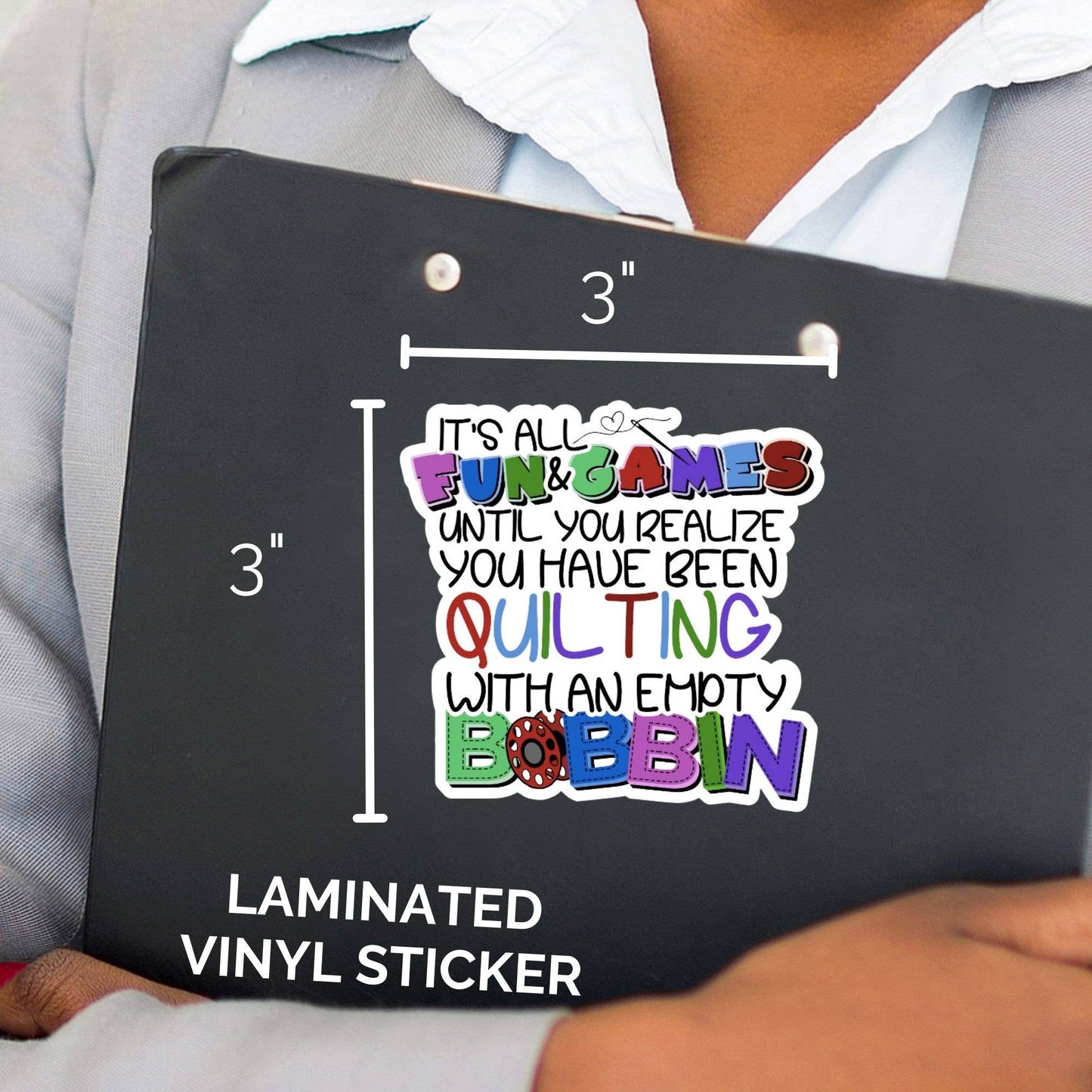 It's all fun & games...quilting with empty bobbin