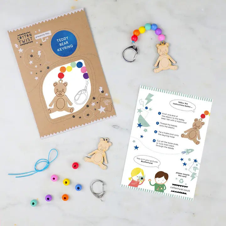 Make Your Own Teddy Bear Keyring - Cotton Twist