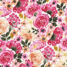 Peony Blossoms - Florals on Cream - Cador Textiles