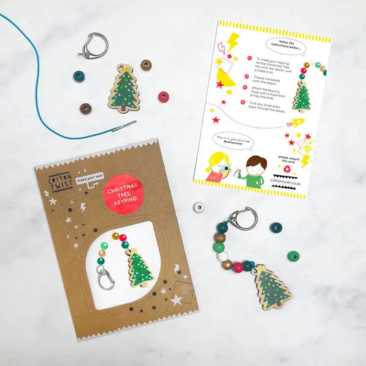 Make Your Own Christmas Tree Keyring - Cotton Twist