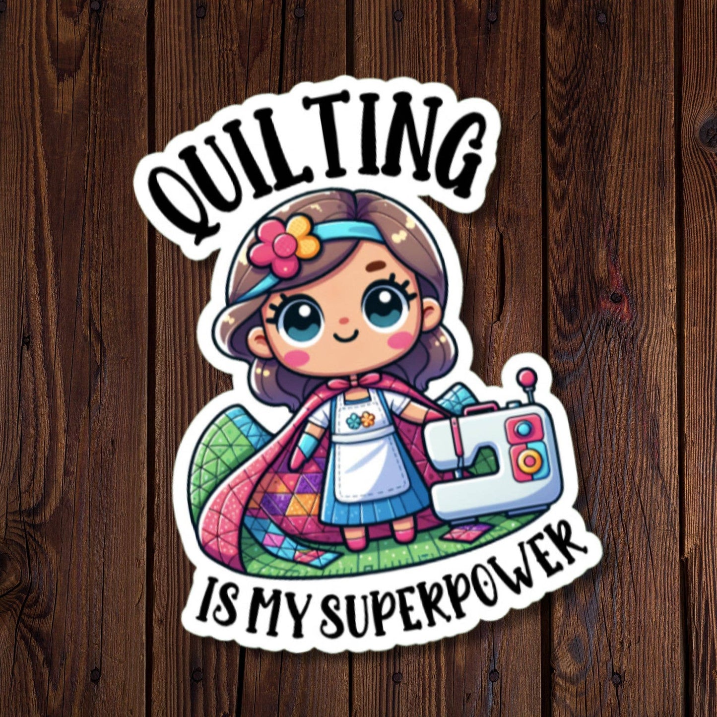 Quilting Is My Superpower Sticker