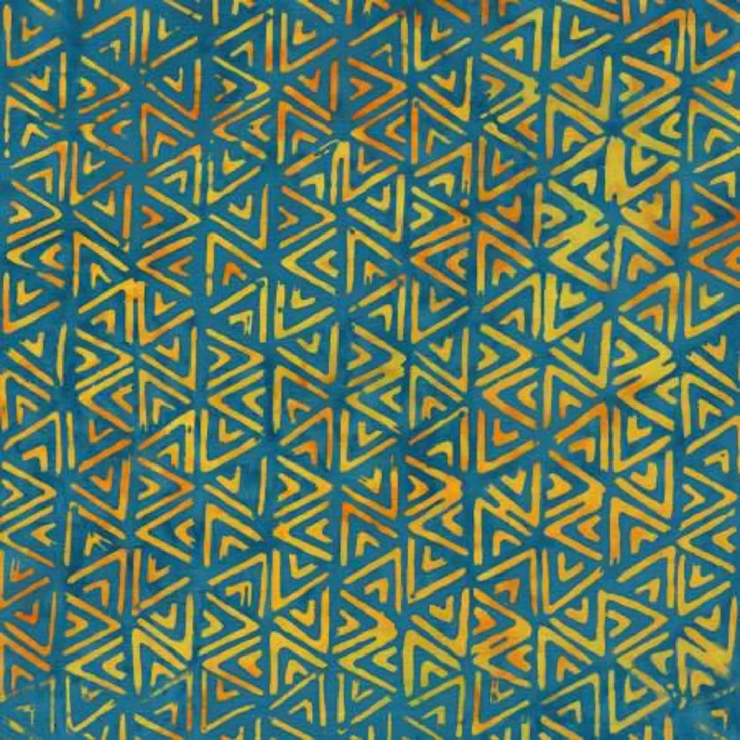 Lux Baliscapes  - Triangles Teal and Orange - Windham Anthology Batik