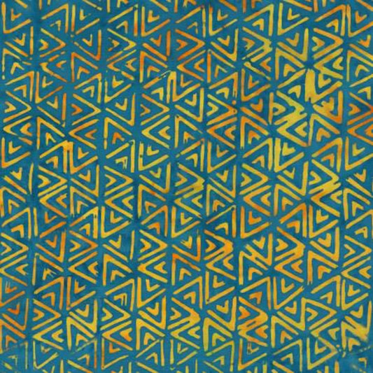 Lux Baliscapes  - Triangles Teal and Orange - Windham Anthology Batik