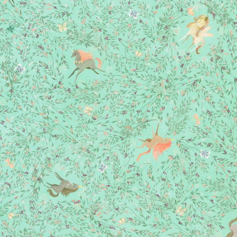 Unicorn Meadow - Floral - Seafoam