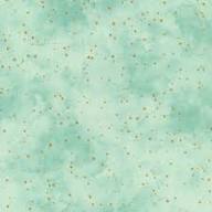 Peony Blossoms - Gold Dots on Turquoise - Cador Textiles