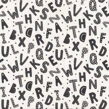 Flannel - Black and White Letters