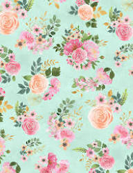 Peony Blossoms - Florals on Turquoise - Cador Textiles