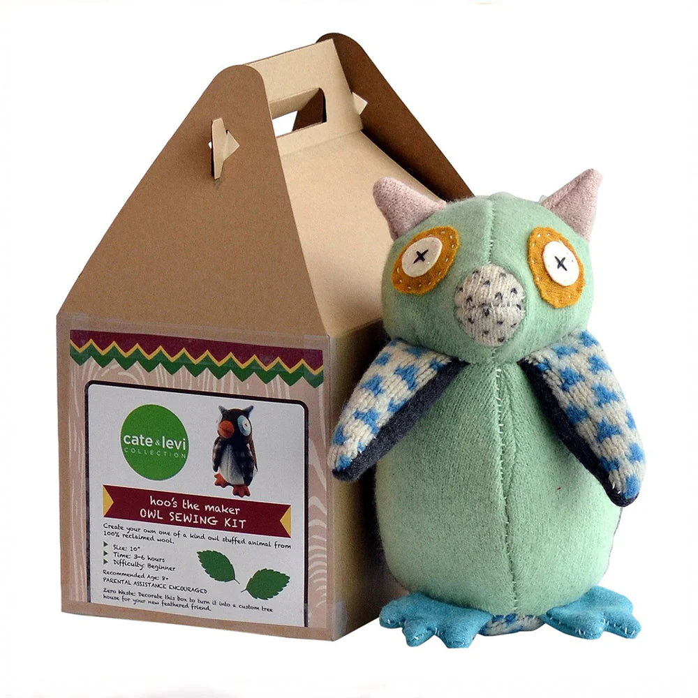 Cate and Levi DIY Beginner Sewing Kit - Hoo's the Maker Owl Stuffed Animal