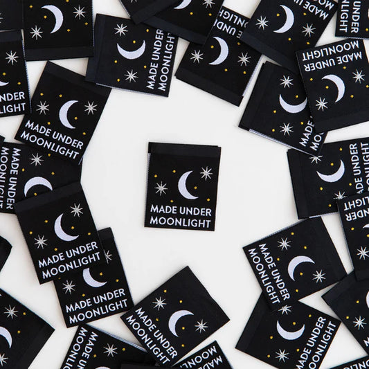 Premium Woven Labels - Made Under Moonlight