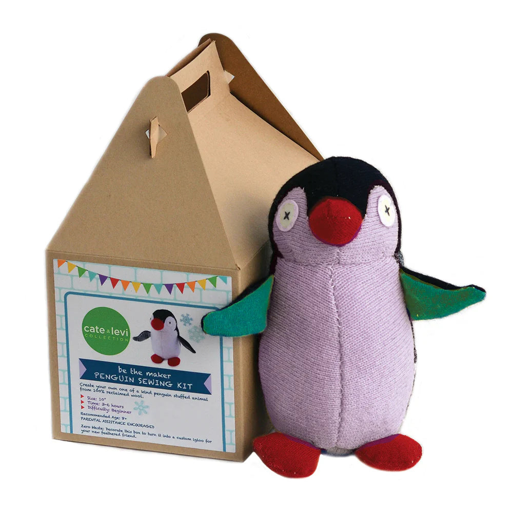 Kit de couture pour débutants Cate et Levi DIY - Pingouin en peluche