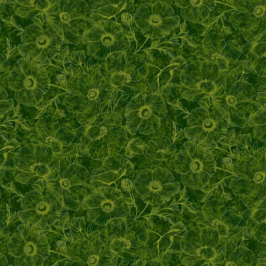 Poppy - Green - Timeless Treasures