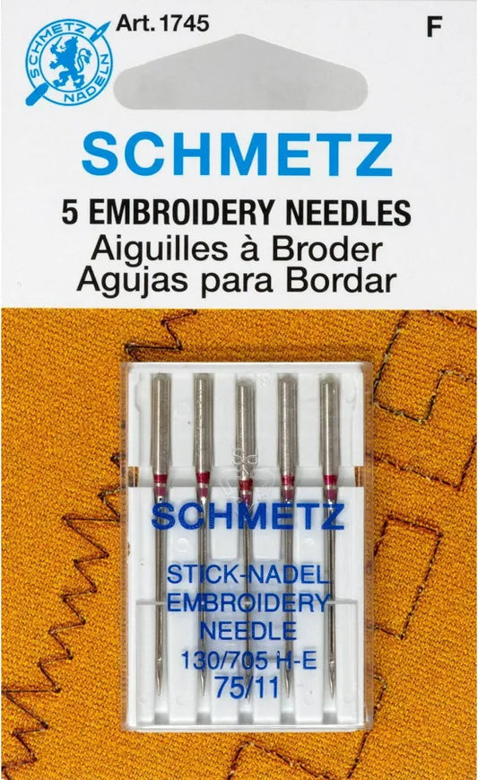 Schmetz Embroidery Needles 75/11 - 5 Pack